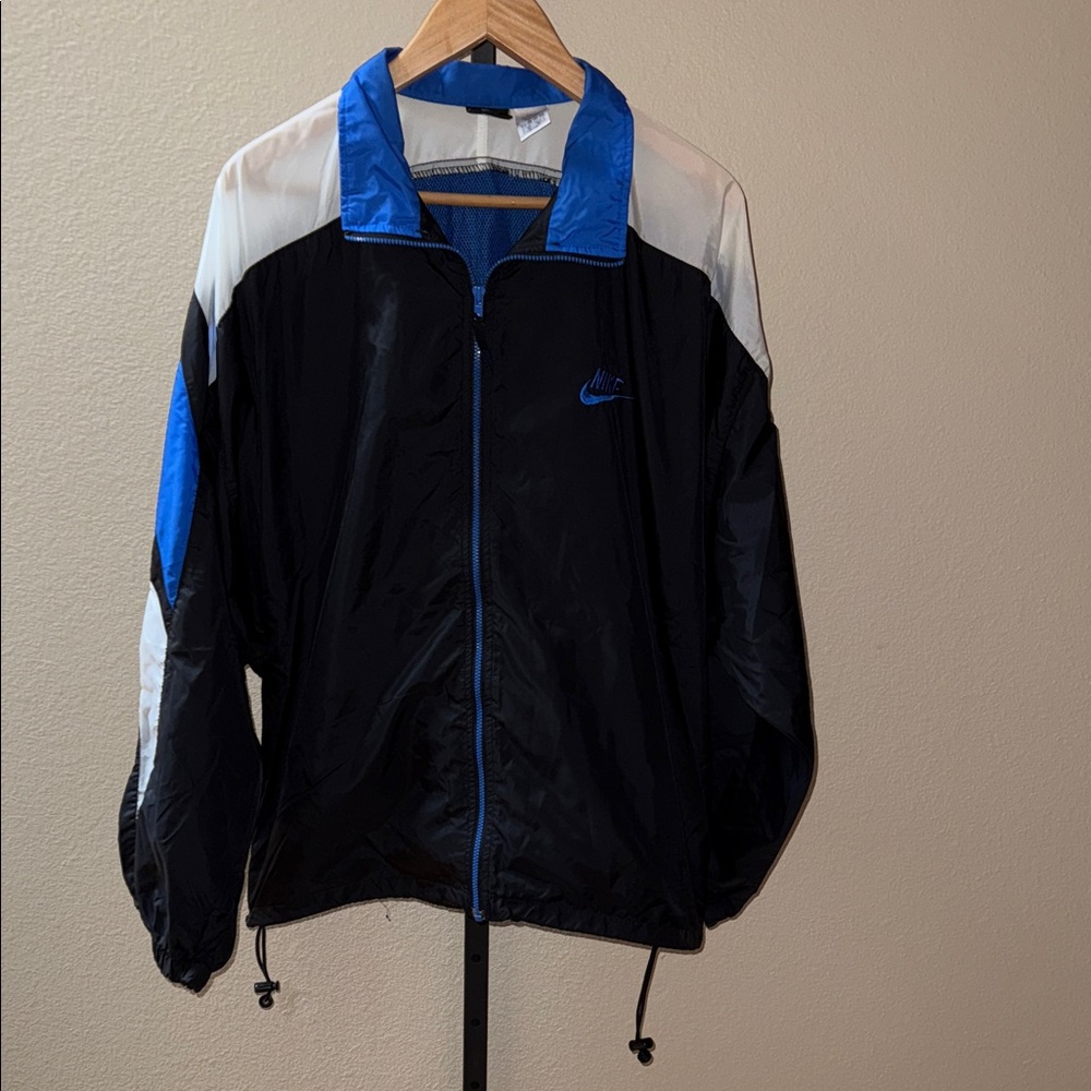 VTG Nike 80s 90s Colorblock Windbreaker Jacket Black Blue White Men’s Size XL